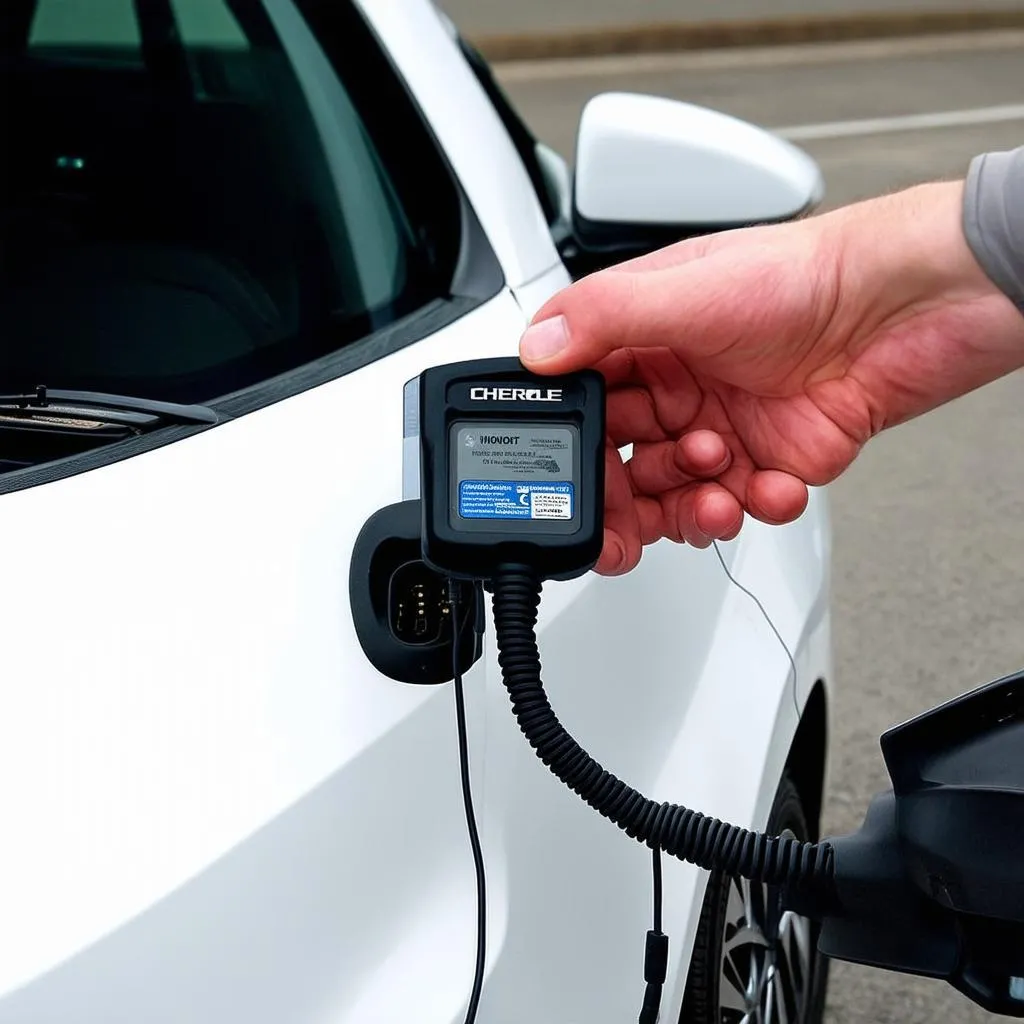 2010 chevy aveo with obd scanner plugged in